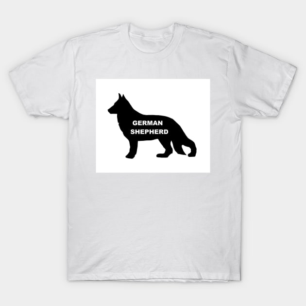 german shepherd name silhouette T-Shirt by Wanderingangel